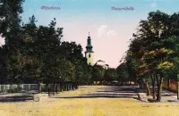 Kostolné námestie s kostolom, Michalovce (1910-1930)