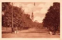 Kostolné námestie s kostolom, Michalovce (1910-1930)