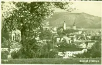 Pohľad na mesto s Kostolom Nanebovzatia Panny Márie a Barbakanom, Banská Bystrica (1936)