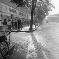 Ulica T. G. Masaryka a ústie Komenského ulice, Lučenec (1959)