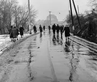 Ulica SNP s pohľadom na Berchtoldov kaštieľ, Fiľakovo (1959)
