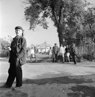 Železničná ulica pri stanici, Poltár (1960)