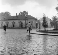 Ulica kapitána Nálepku pri železničnej stanici, Lučenec (1959)