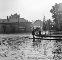 Ulica kapitána Nálepku pri železničnej stanici, Lučenec (1959)