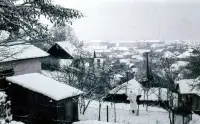 Pohľad na mesto z hornej časti Revolučnej ulice, Poltár (1966)