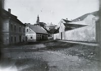Ulica Pavla Križku a kostol sv. Kataríny, Kremnica (1925)