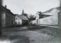 Ulica Pavla Križku a kostol sv. Kataríny, Kremnica (1925)