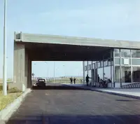 Hraničný priechod, pohľad smerom na Balassagyarmat, Slovenské Ďarmoty (1969)