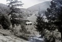 Pohľad na krajinu južne od obce, dnes turistické centrum Za Horou, Spišské Vlachy (1937)
