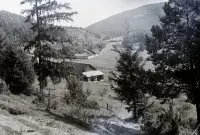 Pohľad na krajinu južne od obce, dnes turistické centrum Za Horou, Spišské Vlachy (1937)
