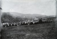 Pohľad na mesto, v strede kostol sv. Kataríny, Kremnica (1929)