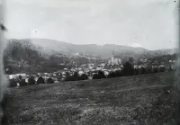 Pohľad na mesto, v strede kostol sv. Kataríny, Kremnica (1929)
