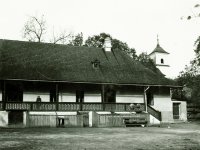 Pohľad na obec s vežou katolíckeho kostola, Vernár (1936)