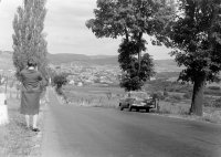 Pohľad na mesto, v diaľke veža kostola sv. Jakuba, Levoča (1961)