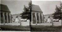 Hlavná ulica, kaplnka sv. Michala a pomník honvédov, Košice (1910)