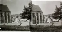 Hlavná ulica, kaplnka sv. Michala a pomník honvédov, Košice (1910)