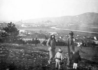 Pohľad z Kalvárie na mesto, rieku Nitru a Zobor, Nitra (1929)