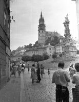 Štefánikovo námestie, súsošie Trojice a kostol sv. Kataríny, Kremnica (1964)