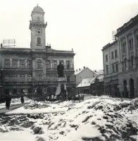 Klapkovo námestie, socha Juraja Klapku pred radnicou, Komárno (1940)