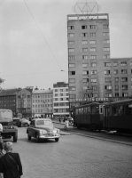 Námestie SNP s električkou, Bratislava (1958)