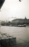 Dunajské nábrežie, v diaľke Dóm sv. Martina a hrad, Prievoz, Bratislava (1936)