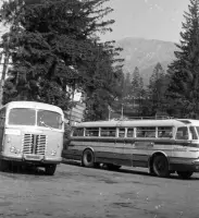 Autobusy v Starom Smokovci, Vysoké Tatry (1954)