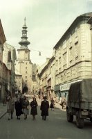 Michalská ulica smerom k Michalskej bráne, Prievoz, Bratislava (1956)