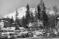 Autobusy v Starom Smokovci, Vysoké Tatry (1981)
