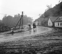Ulica Slovenského národného povstania a hradný vrch, Fiľakovo (1960)