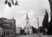Winterova ulica, evanjelický kostol a synagóga, Piešťany (1935)