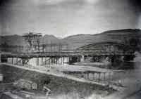 Stavba železničného mosta cez Oravu, Dolný Kubín (1900)