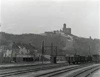 Železničná stanica a hrad, Trenčín (1937)