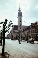Námestie legionárov a gréckokatolícky kostol, Prešov (1956)
