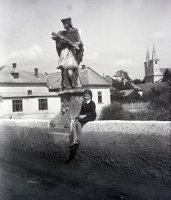Cestný most cez Ipeľ so sochou sv. Jána Nepomuckého, Šahy (1941)