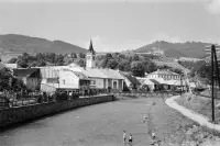 Rieka Hron a evanjelický kostol, Brezno (1966)