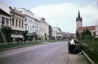 Hlavná ulica a katedrála sv. Mikuláša, Prešov (1956)