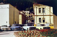 Ulice Tomáša Garrigue Masaryka, Kúpeľná a Sinaova, Trenčianske Teplice (1973)