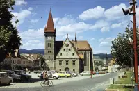 Radničné námestie, kostol sv. Egídia a stará radnica, Bardejov (1976)