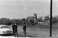 Rieka Váh, Kúpeľný ostrov a hotel Thermia Palace, Piešťany (1960)
