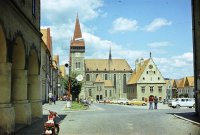 Radničné námestie, kostol sv. Egídia a stará radnica, Bardejov (1976)