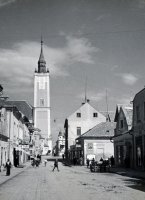 Bartókova ulica a reformovaný kostol, Rimavská Sobota (1942)
