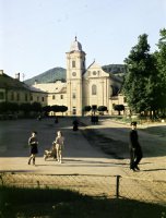 Námestie baníkov a františkánsky kostol, Rožňava (1957)