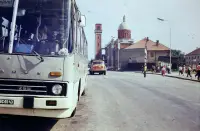 Toporcerova ulica a nový evanjelický kostol, Kežmarok (1973)