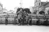 Námestie SNP, Hodinová veža a katedrála sv. Františka Xaverského, Banská Bystrica (1965)