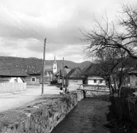 Turecká ulica, rieka Slaná a evanjelický kostol, Dobšiná (1924)