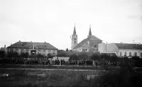 Dunajské nábrežie a kostol sv. Ondreja, Komárno (1938)
