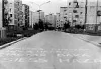 Protestný nápis proti okupácii na Novomestskej ulici, Nové Zámky (1968)