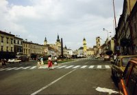 Námestie SNP, Hodinová veža a katedrála, Banská Bystrica (1983)