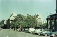 Hviezdoslavovo námestie, kláštor notredamiek a hotel Carlton, Bratislava (1956)