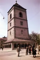 Hlavné námestie, Urbanova veža a arkády, Košice (1956)